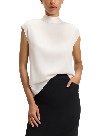 BOSS Bidriz Silk Rich Top, Open White, Open White