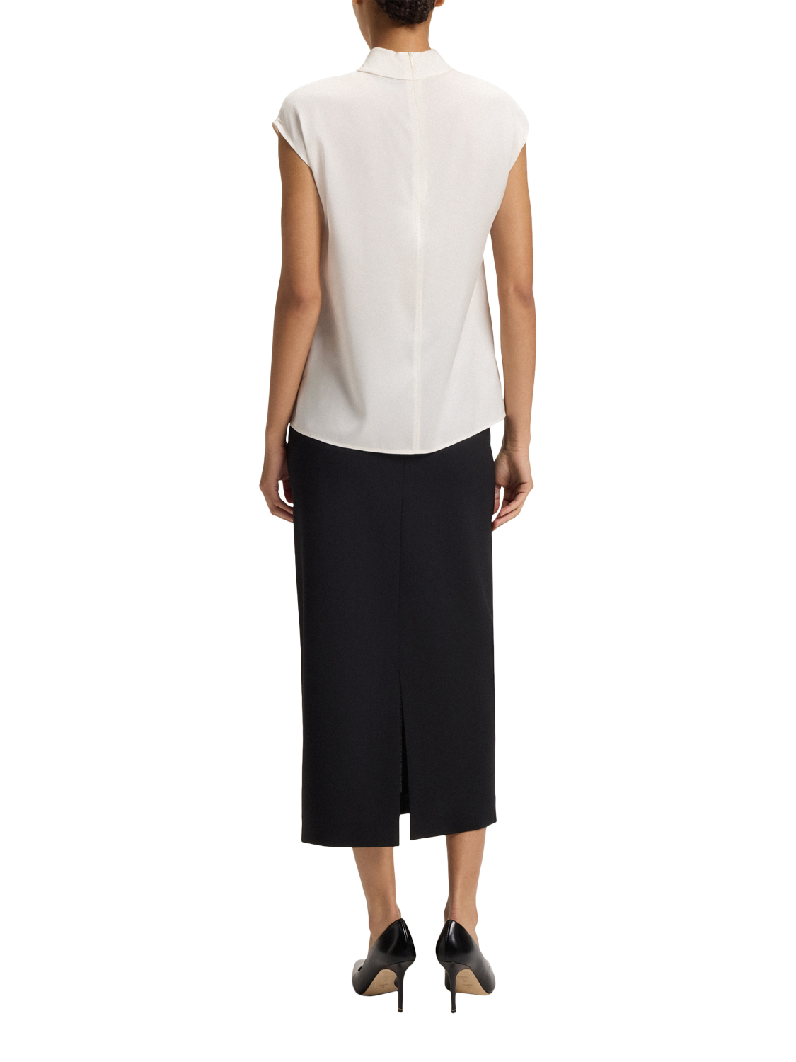 Product image 2 of 6, which shows BOSS Bidriz Silk Rich Top, Open White, 6