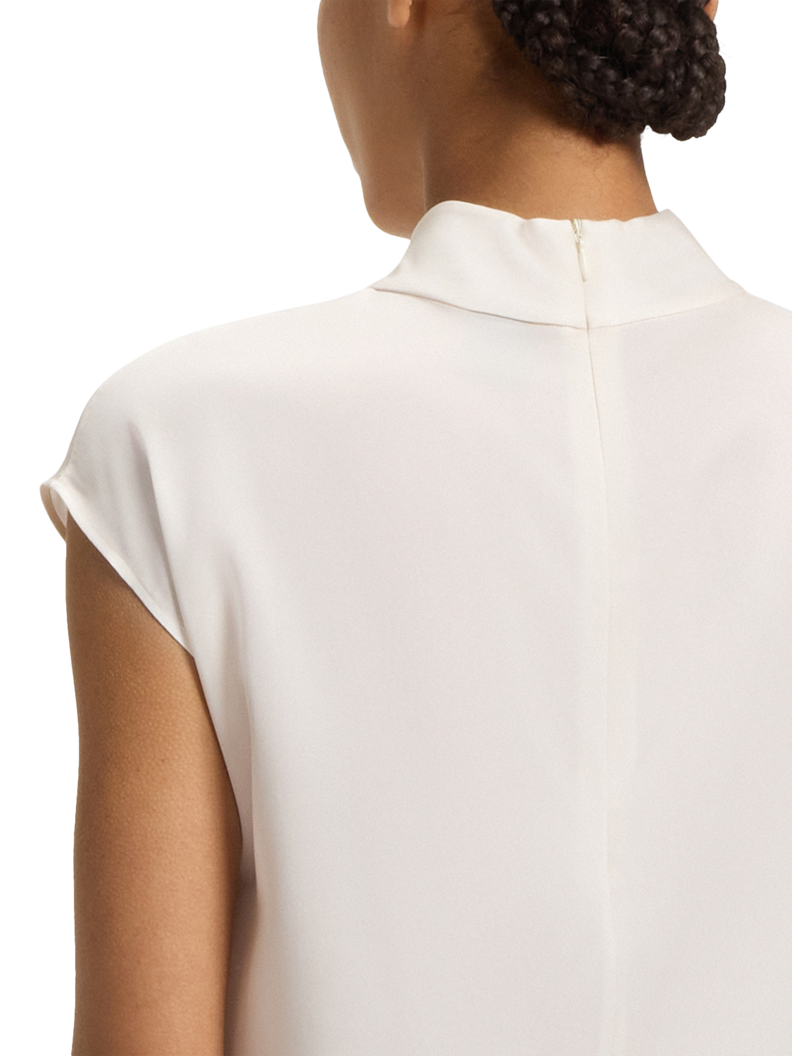 Product image 5 of 6, which shows BOSS Bidriz Silk Rich Top, Open White, 6