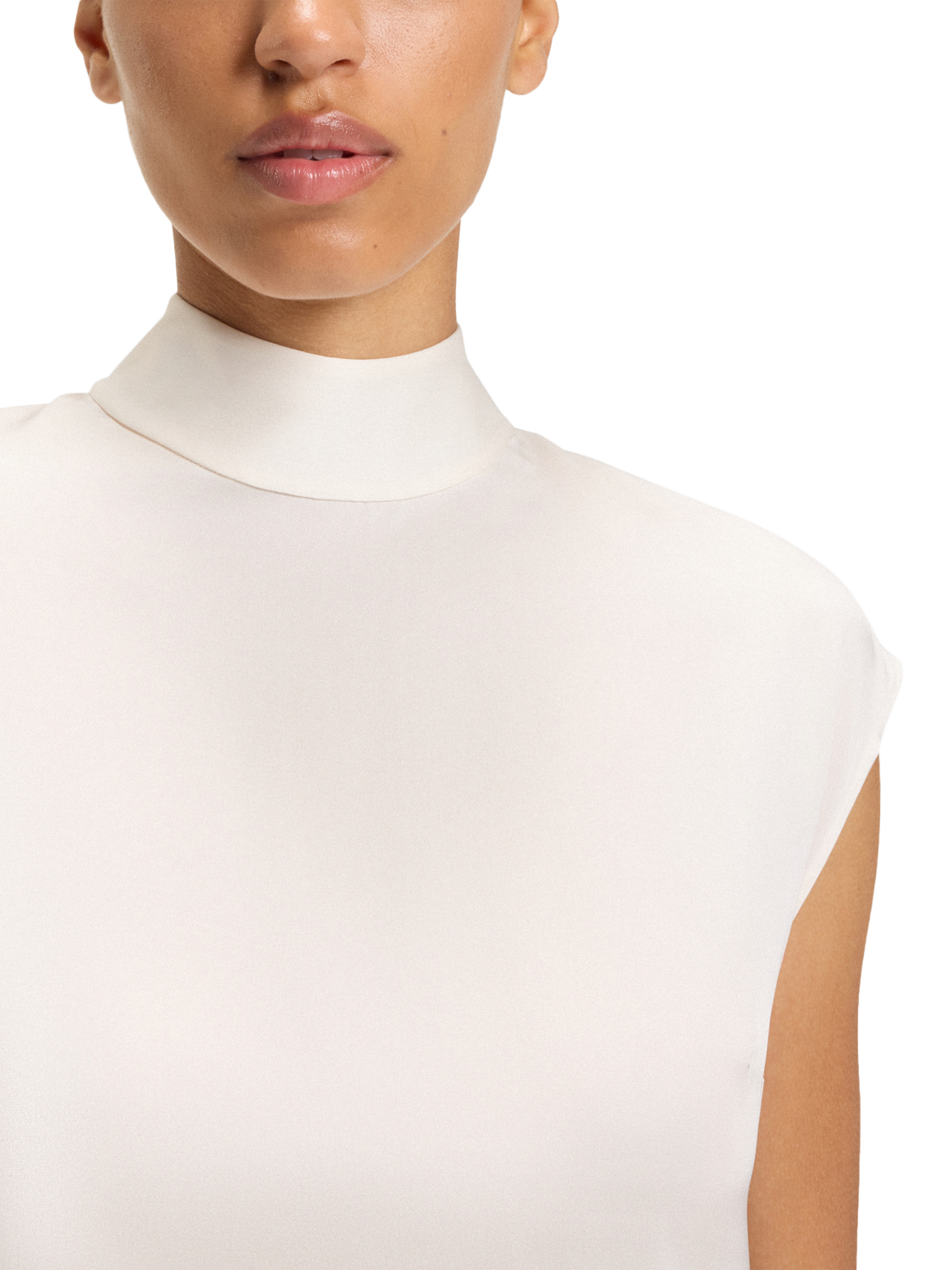Product image 6 of 6, which shows BOSS Bidriz Silk Rich Top, Open White, 6