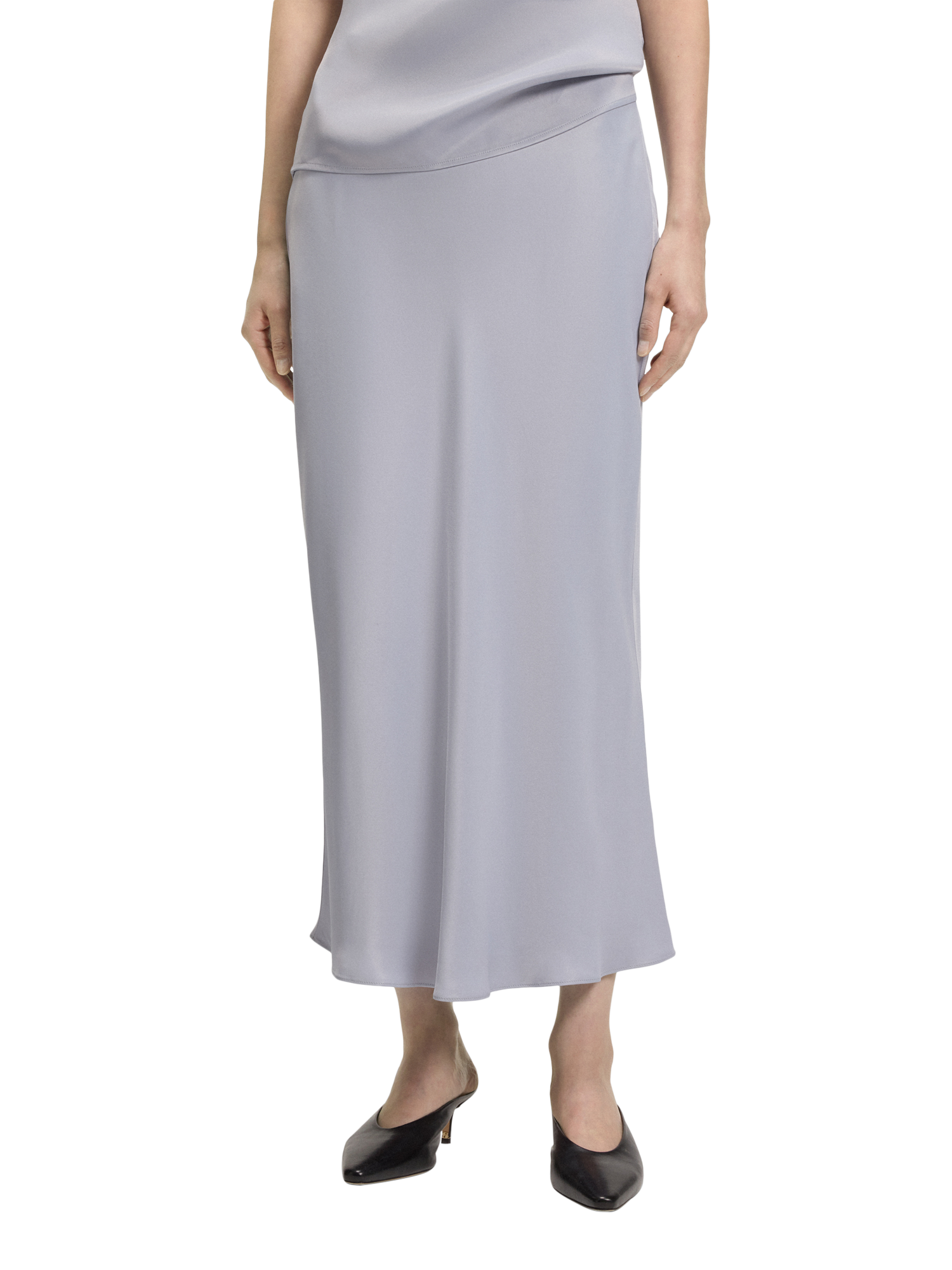 Product image 1 of 5, which shows HUGO BOSS BOSS A Line Midi Skirt, Light Pastel Grey, 8