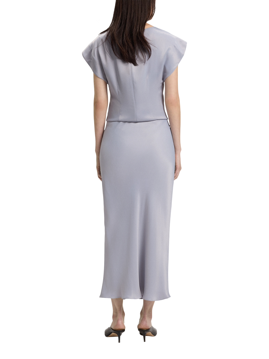 Product image 2 of 5, which shows HUGO BOSS BOSS A Line Midi Skirt, Light Pastel Grey, 8