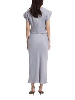 HUGO BOSS BOSS A Line Midi Skirt - view 2, Light Pastel Grey