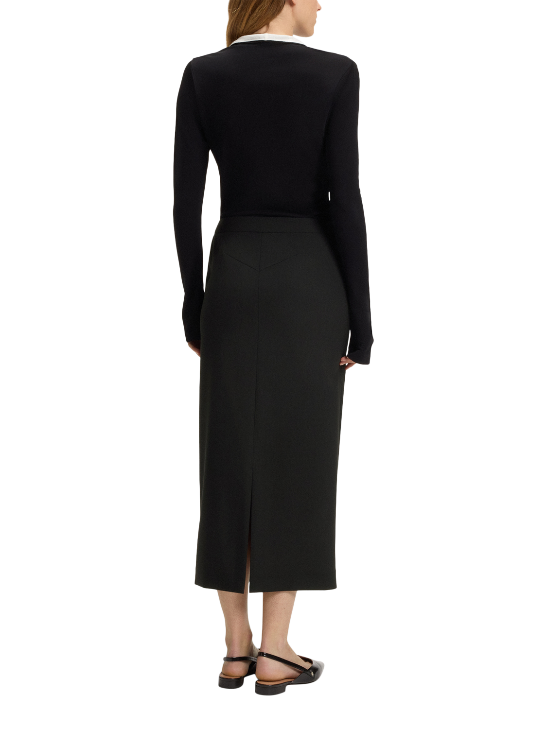 Product image 2 of 5, which shows HUGO BOSS Vulera Wool A Line Zip Skirt, Black, 10