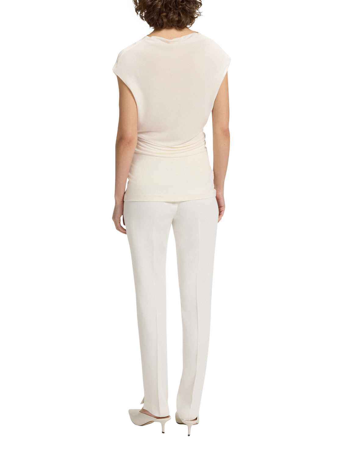 Product image 2 of 5, which shows HUGO BOSS BOSS Cowl Neck Top, White, S