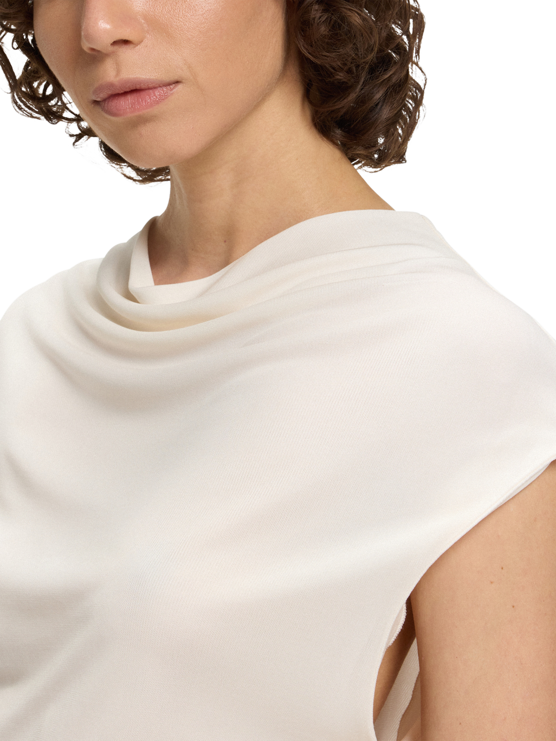 Product image 5 of 5, which shows HUGO BOSS BOSS Cowl Neck Top, White, S