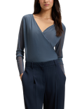 BOSS Edriba Wrap Top, Open Blue