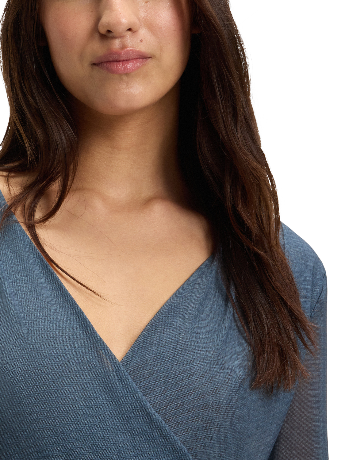 Product image 5 of 5, which shows BOSS Edriba Wrap Top, Open Blue, XS