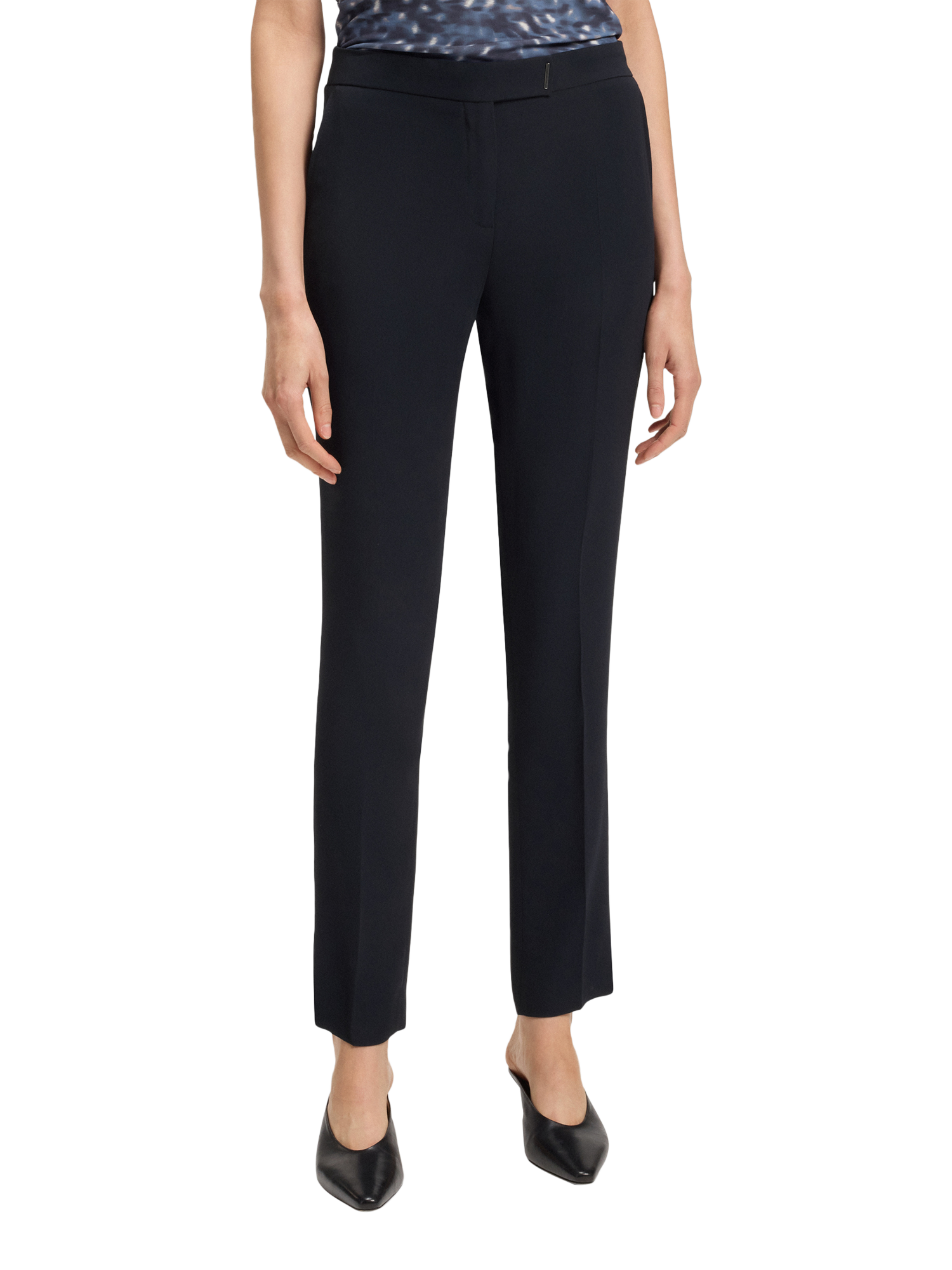 Product image 1 of 6, which shows BOSS Tapria Slim Tailored Trousers, Dark Blue, 10