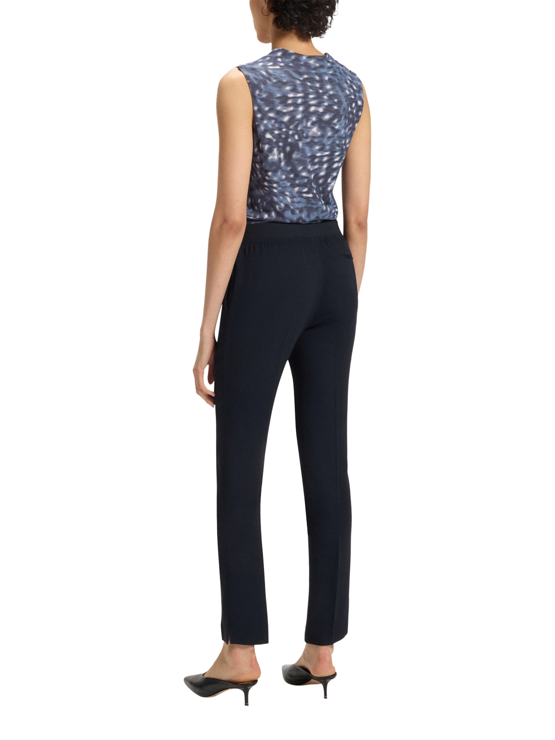Product image 2 of 6, which shows BOSS Tapria Slim Tailored Trousers, Dark Blue, 10