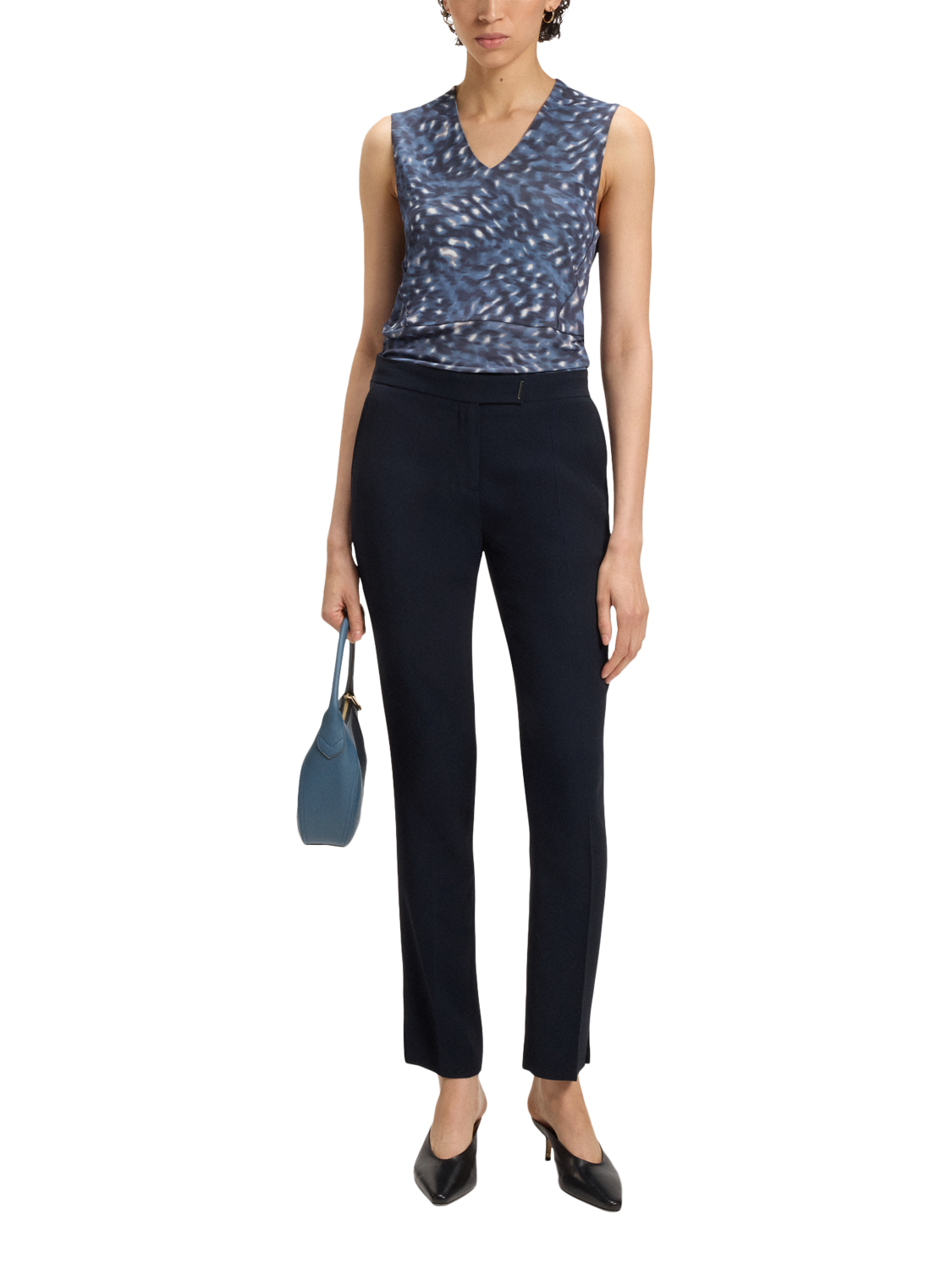 Product image 3 of 6, which shows BOSS Tapria Slim Tailored Trousers, Dark Blue, 10