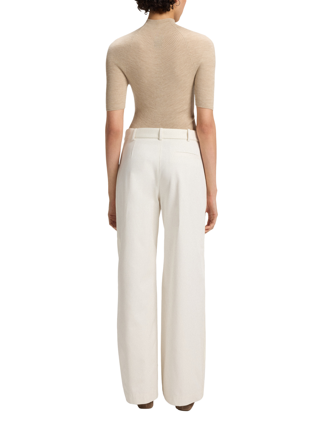 Product image 2 of 6, which shows BOSS Tiana Wide Leg Tailored Trousers, White, 8