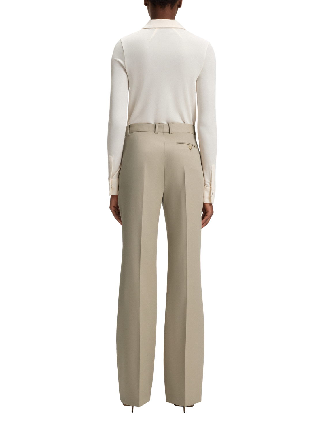 Product image 2 of 6, which shows BOSS Talimia Tailored Trousers, Light Beige, 8