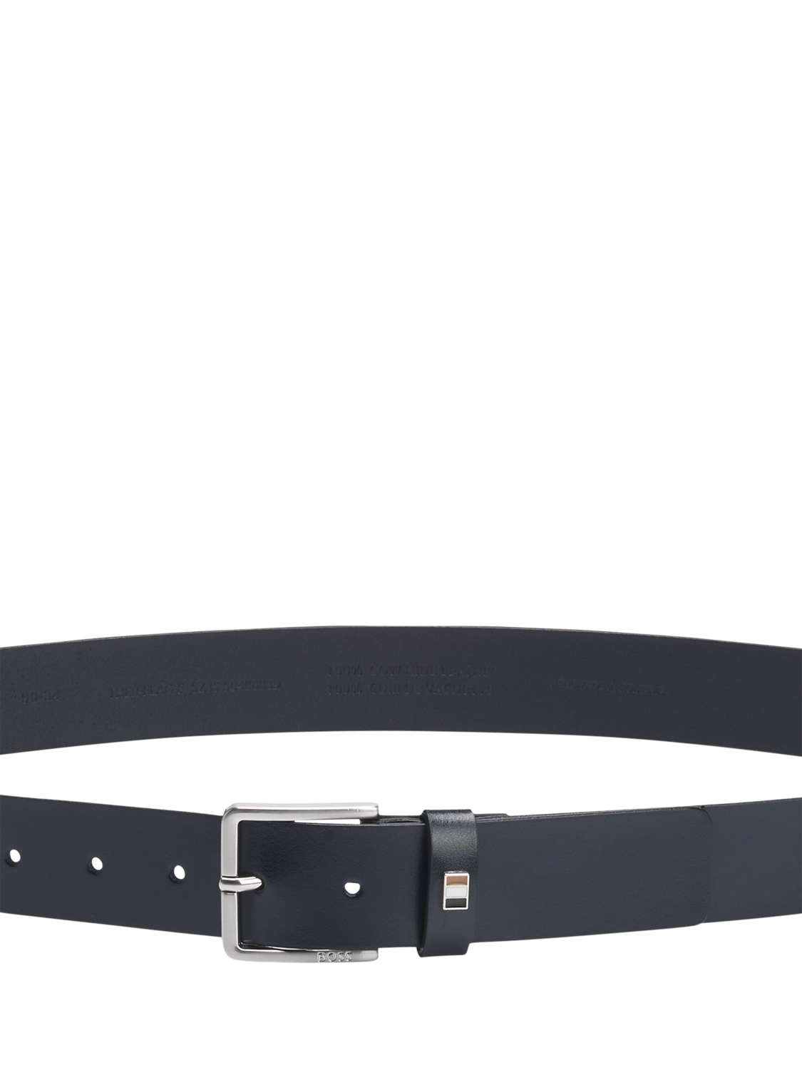 Product image 3 of 5, which shows HUGO BOSS BOSS Leather Belt, Navy, 36