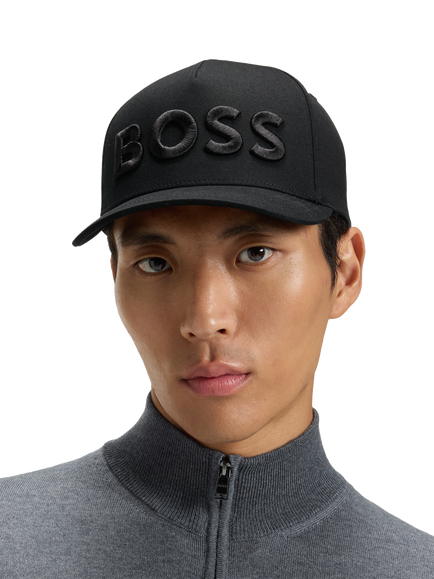 BOSS Cotton Logo Baseball Cap, Black - view 2, Black