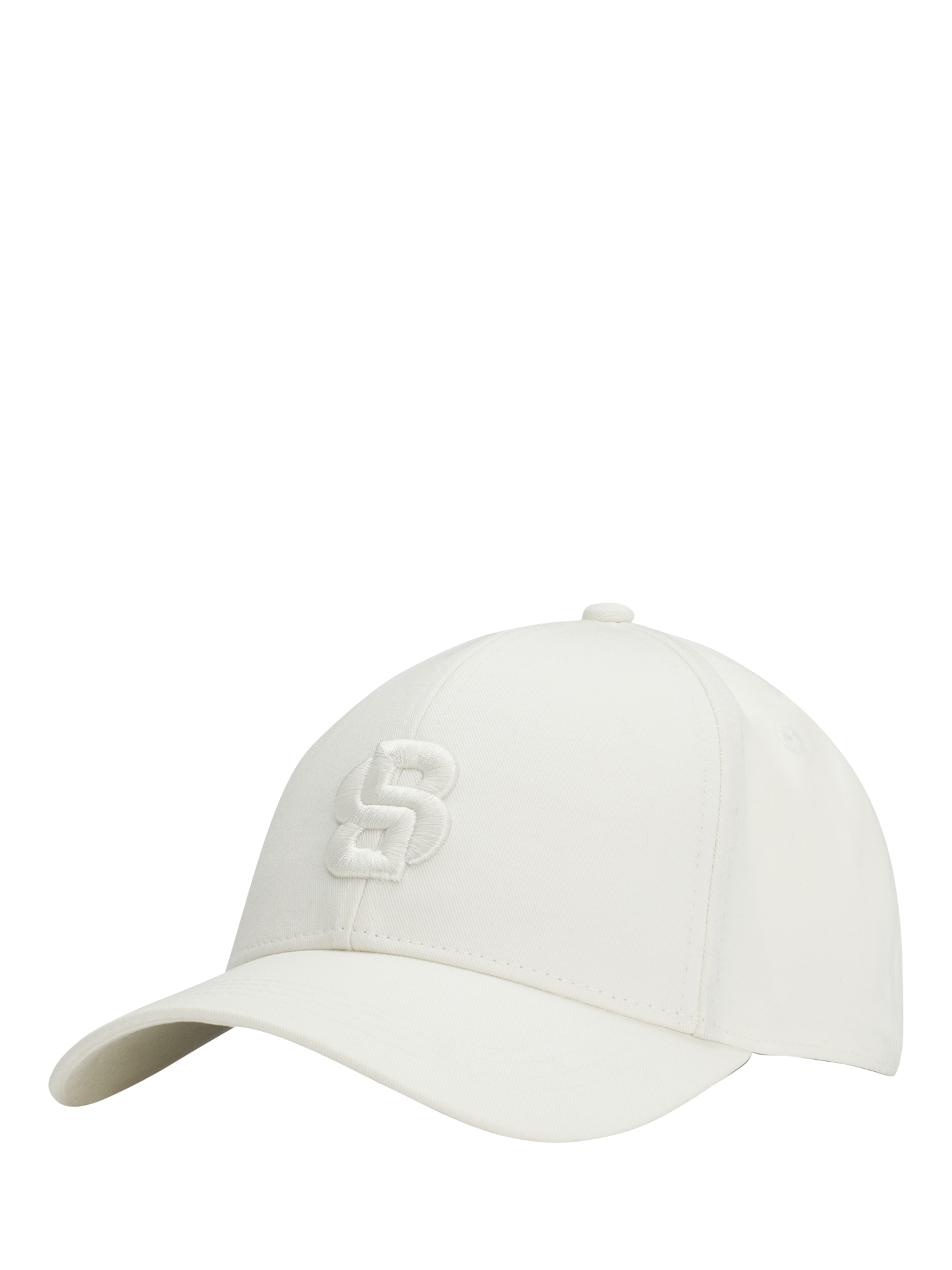 Product image 3 of 4, which shows BOSS Embroidered Logo Cotton Baseball Cap, White, One Size