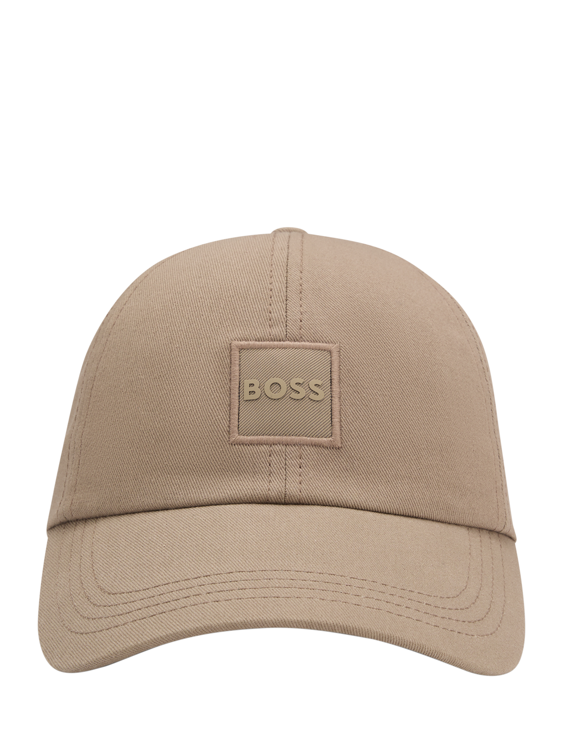 Product image 1 of 4, which shows HUGO BOSS BOSS Logo Patch Cotton Baseball Cap, Khaki, One Size