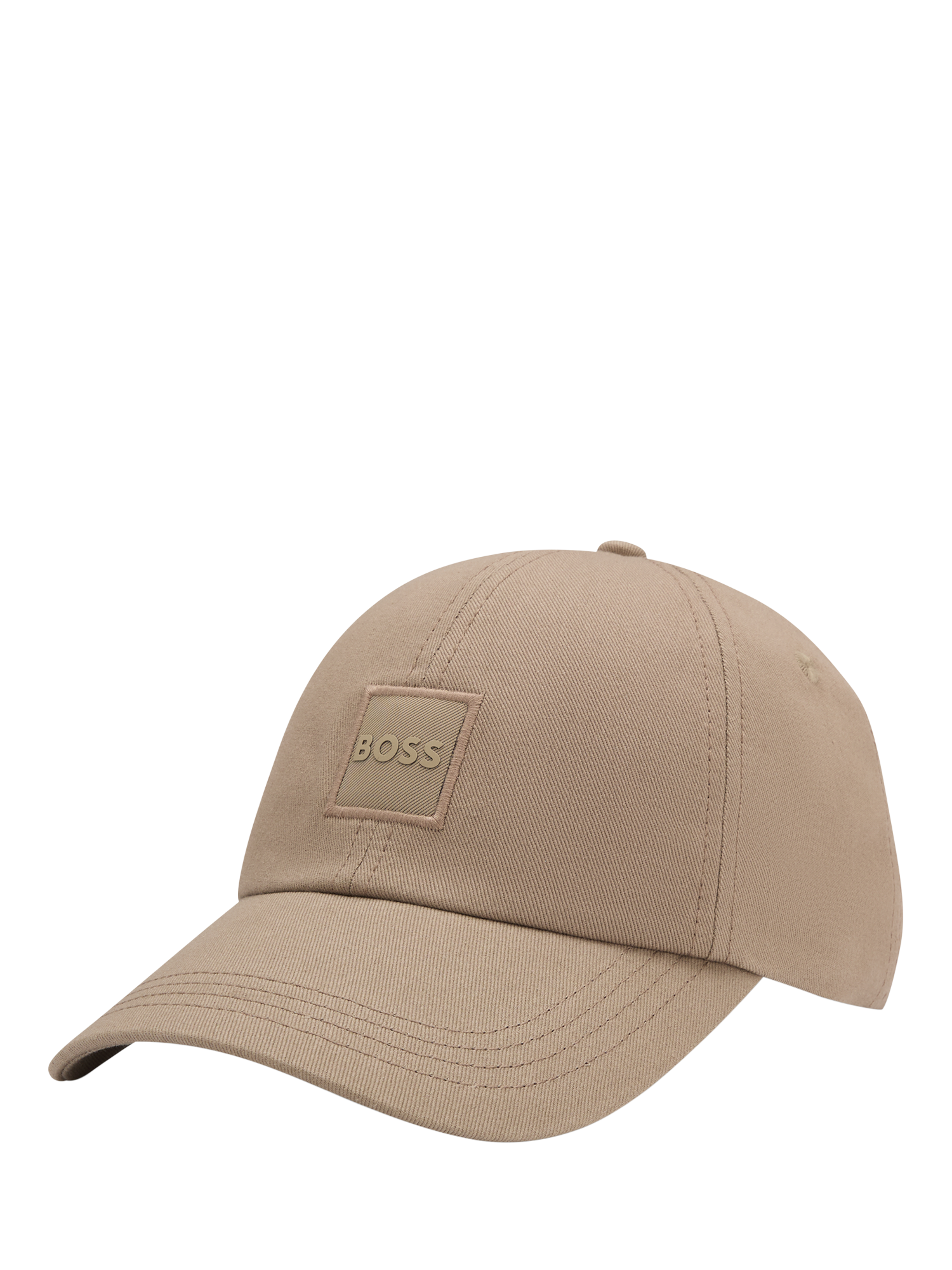 Product image 3 of 4, which shows HUGO BOSS BOSS Logo Patch Cotton Baseball Cap, Khaki, One Size