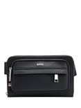 BOSS Zair Leather Crossbody Bag, Black