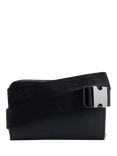 BOSS Zair Leather Crossbody Bag, Black