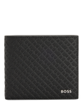 BOSS Leather Monogram Wallet, Black