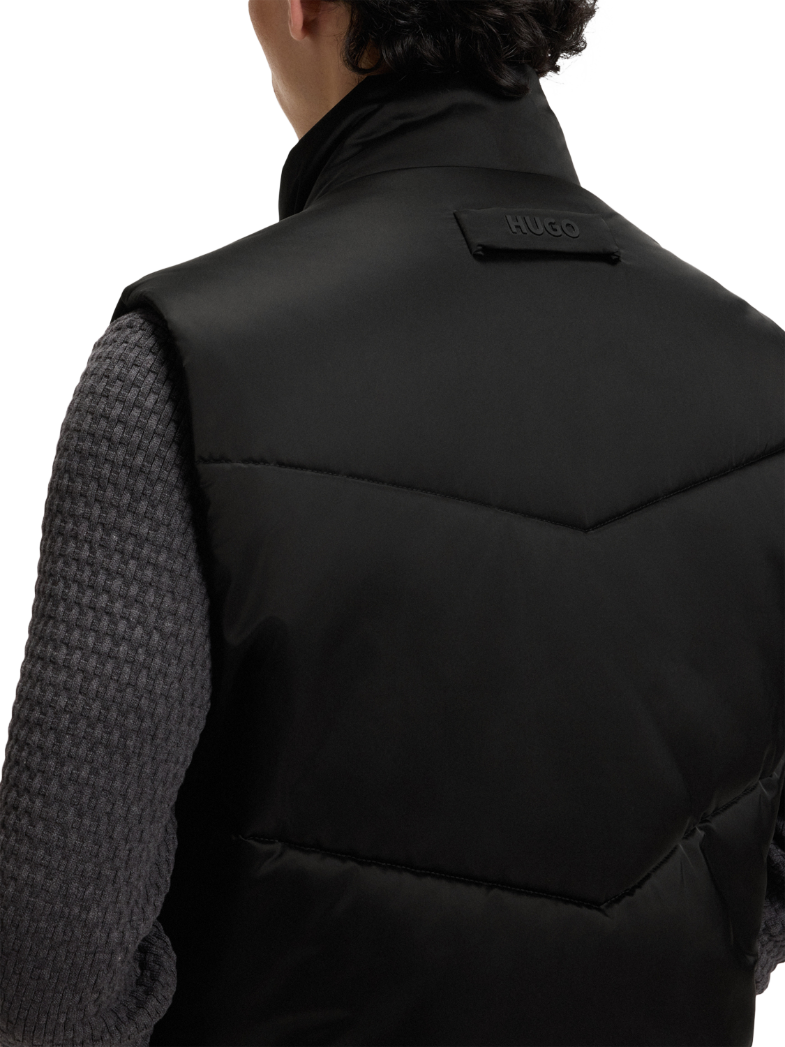 Product image 6 of 6, which shows HUGO Lightweight Puffer Gilet, Black, XS