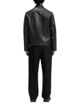 HUGO Leather Biker Jacket, Black