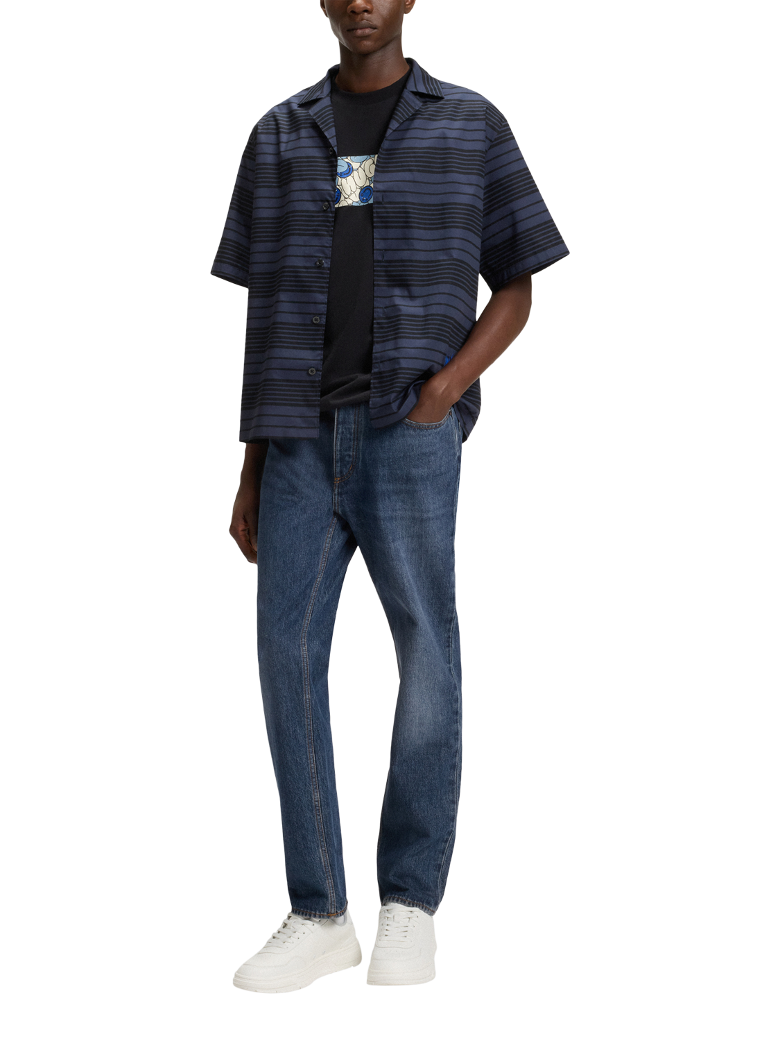 Product image 3 of 6, which shows HUGO BOSS HUGO Regular Fit Jeans, Navy, 34R