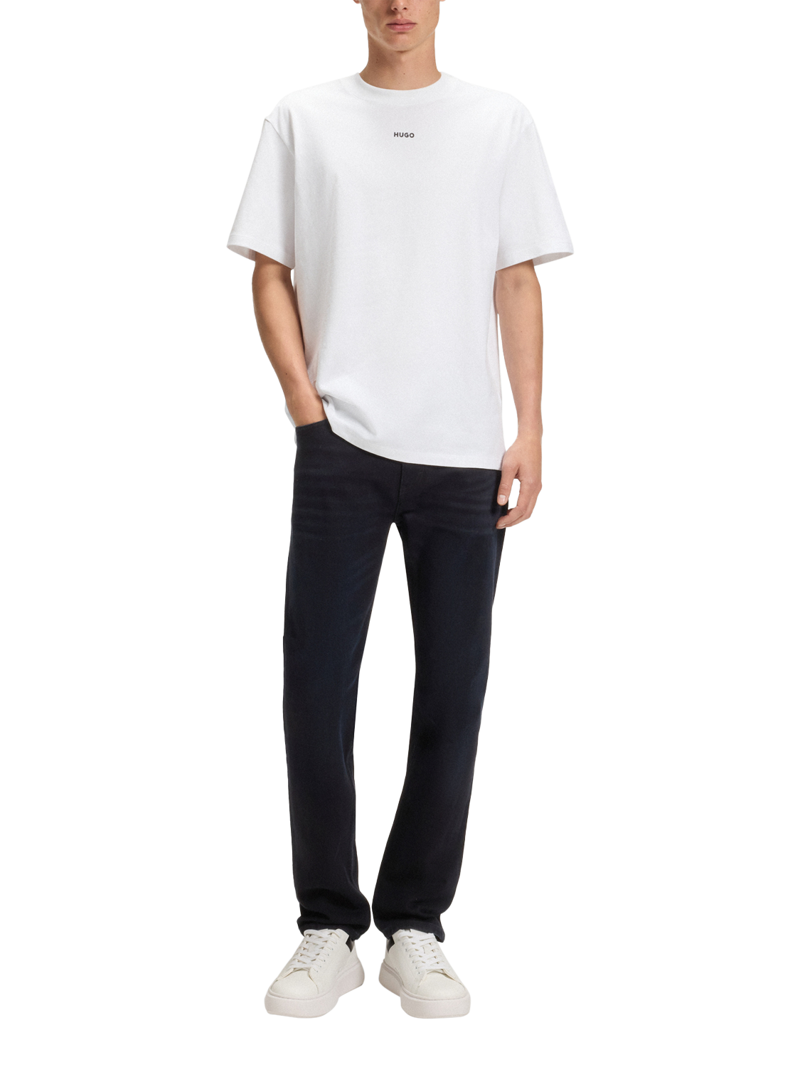 Product image 3 of 5, which shows HUGO BOSS HUGO Slim Fit Jeans, Dark Blue, 32R