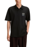 HUGO Cotton Regular Fit Short Sleeve Polo Shirt, Black/Multi