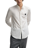 HUGO Cotton Blend Slim Fit Kent Collar Shirt, Open White