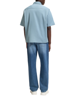 HUGO Short Sleeve Cotton Shirt, Light Blue - view 2, Light Blue