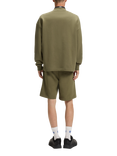 HUGO BOSS Nasensio Cotton Drawcord Small Logo Shorts, Mid Green