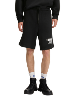 HUGO International Logo Sweat Shorts, Black, Black/White