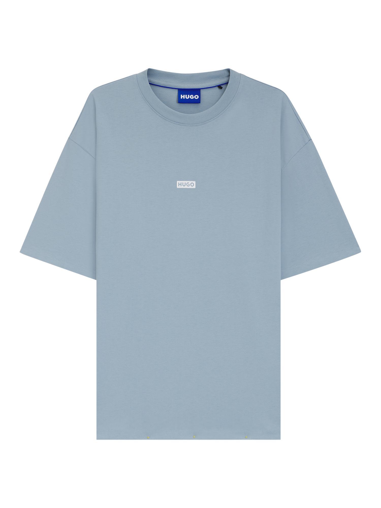 Product image 4 of 5, which shows HUGO BOSS Nalono Cotton Ribbed Crew Neck Single Jersey T-Shirt, Light Blue, L