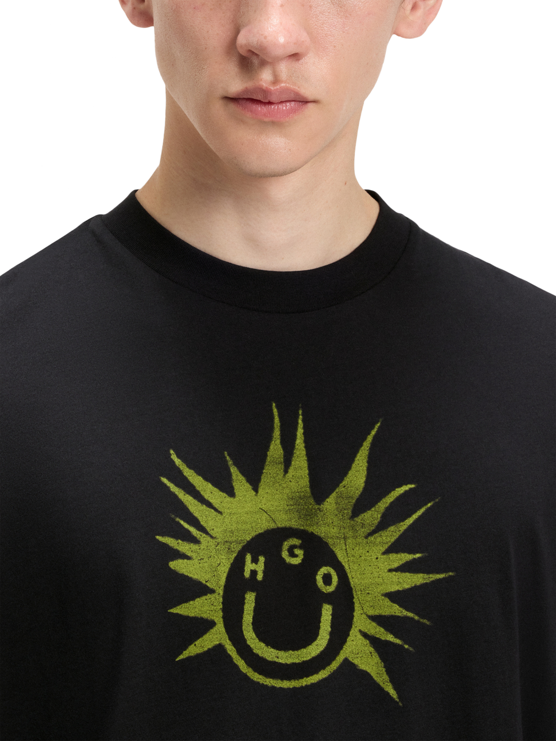 Product image 5 of 5, which shows HUGO BOSS HUGO Graphic Print Cotton T-Shirt, Black, M