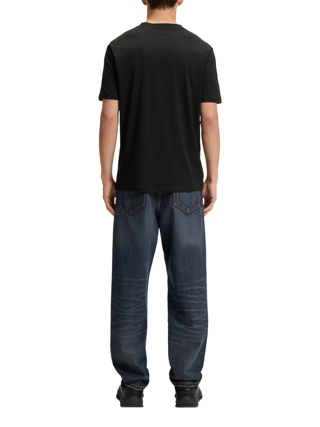 Product image 2 of 5, which shows HUGO BOSS HUGO Graphic Logo Cotton T-Shirt, Black/Multi, L