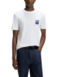 HUGO Cotton Regular Fit Short Sleeve Logo Graphic T-Shirt, White/Multi