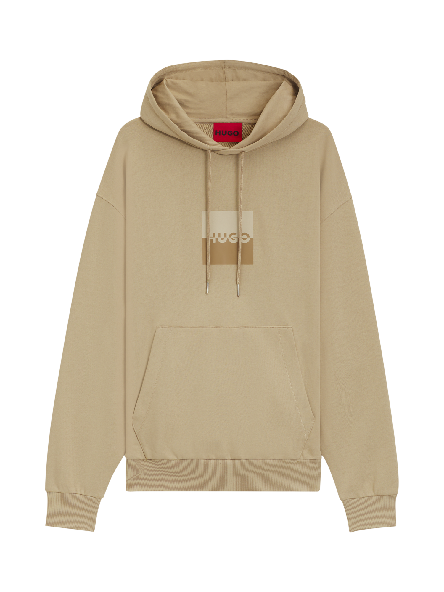Product image 4 of 5, which shows HUGO BOSS HUGO Graphic Print Cotton Hoodie, Beige/Multi, L