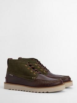 Barbour Hadston Two Tone Apron Chukka Boots - view 2, Olive/Dark Brown
