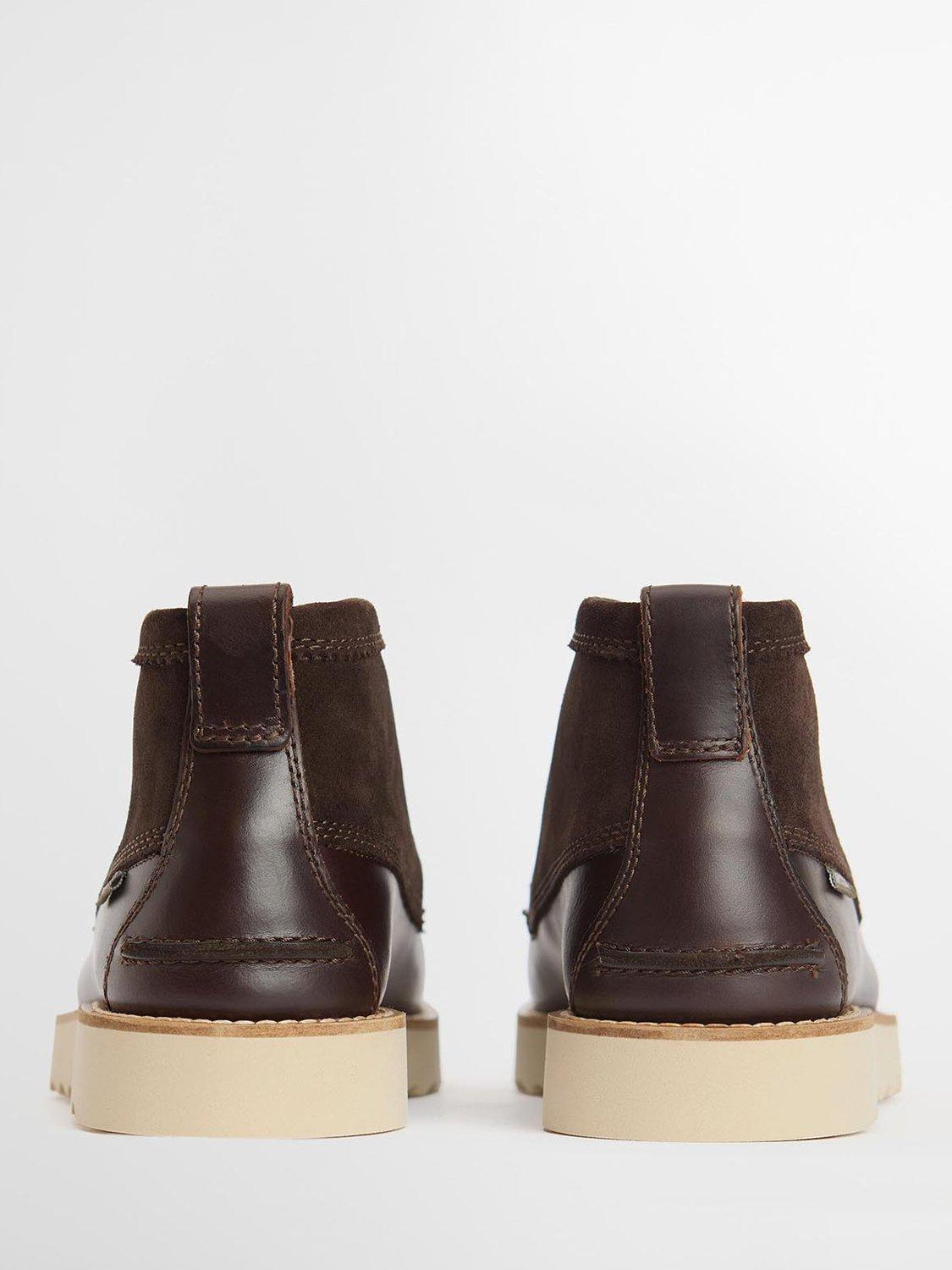 Product image 3 of 8, which shows Barbour Hadston Two Tone Apron Chukka Boots, Brown, 10