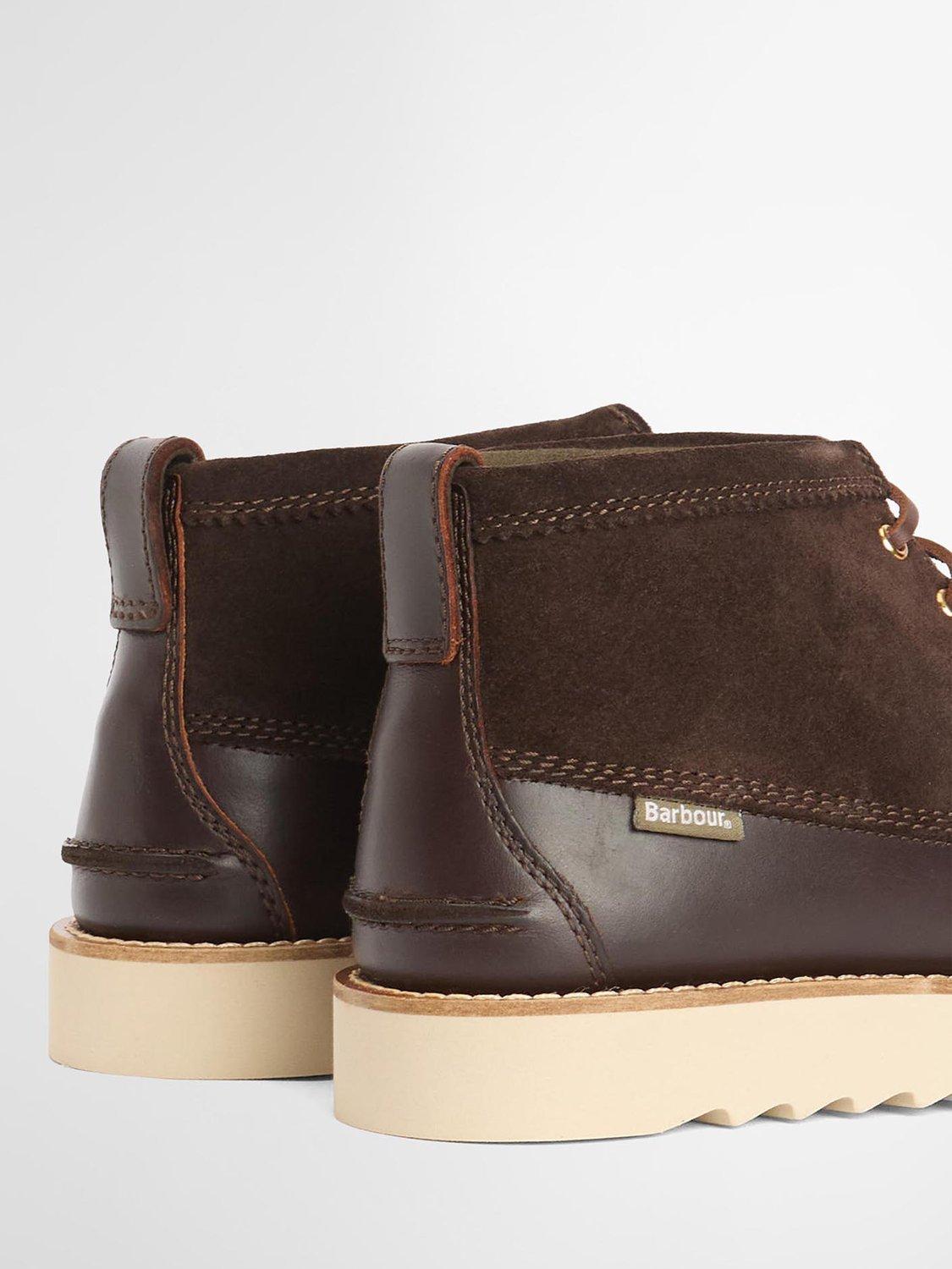 Product image 5 of 8, which shows Barbour Hadston Two Tone Apron Chukka Boots, Brown, 10
