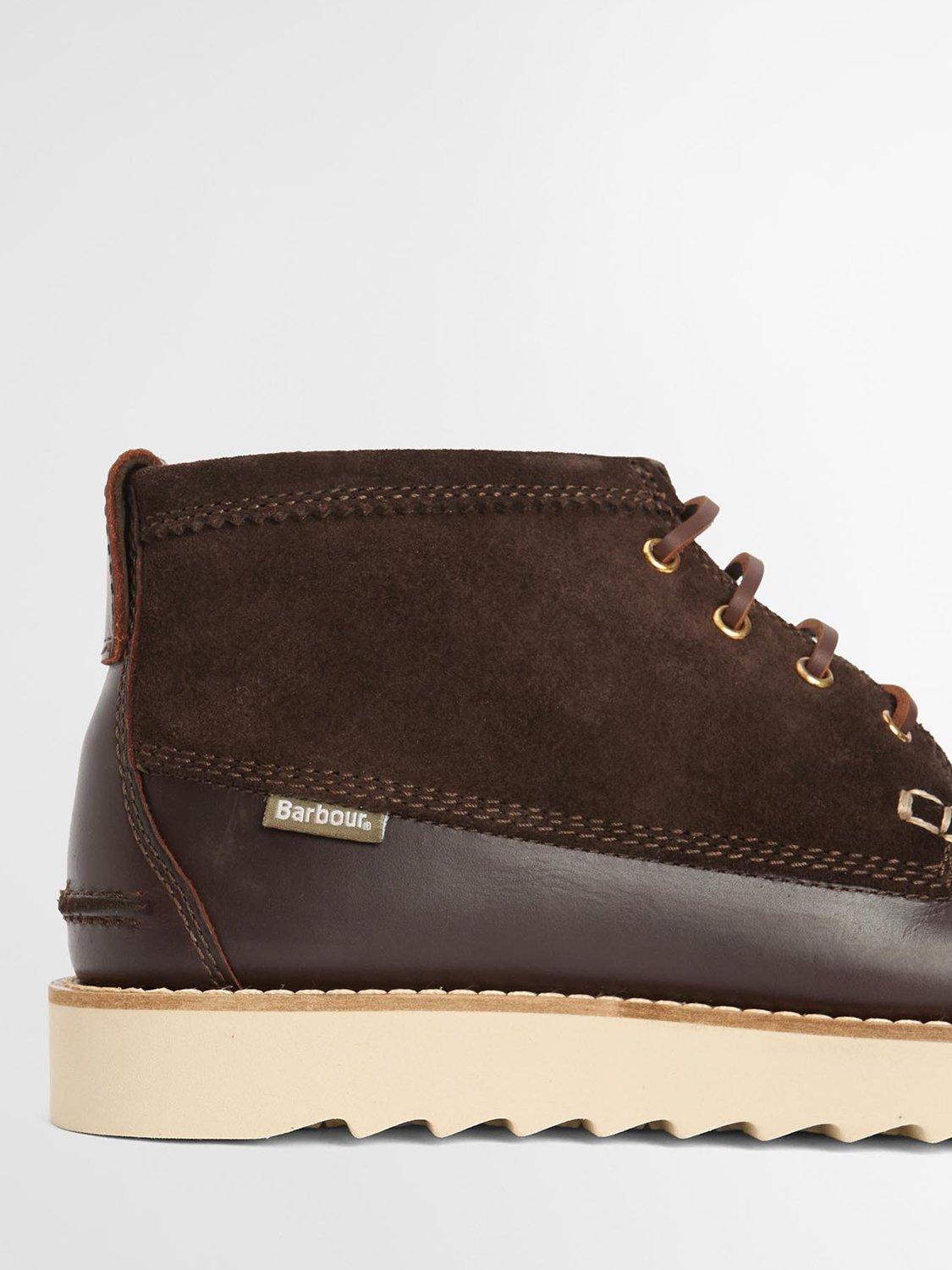 Product image 6 of 8, which shows Barbour Hadston Two Tone Apron Chukka Boots, Brown, 10