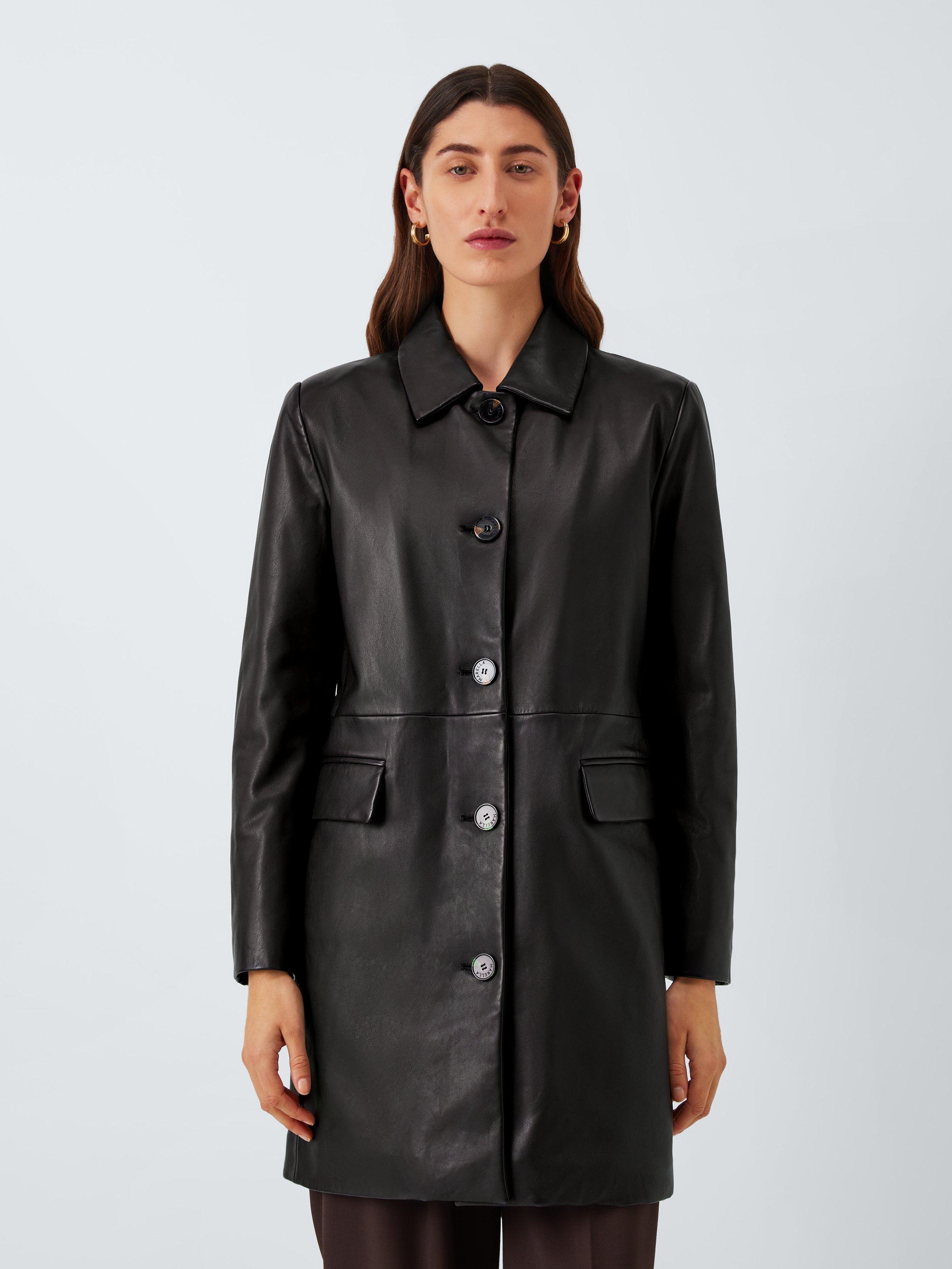 Marella Palombo Leather Coat, Black