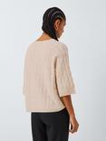 Marella Franz Cable Knit Elbow Sleeve Wool Cashmere Blend Jumper
