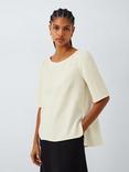 Marella Vanessa Boat Neck Elbow Sleeve Top, Wool White