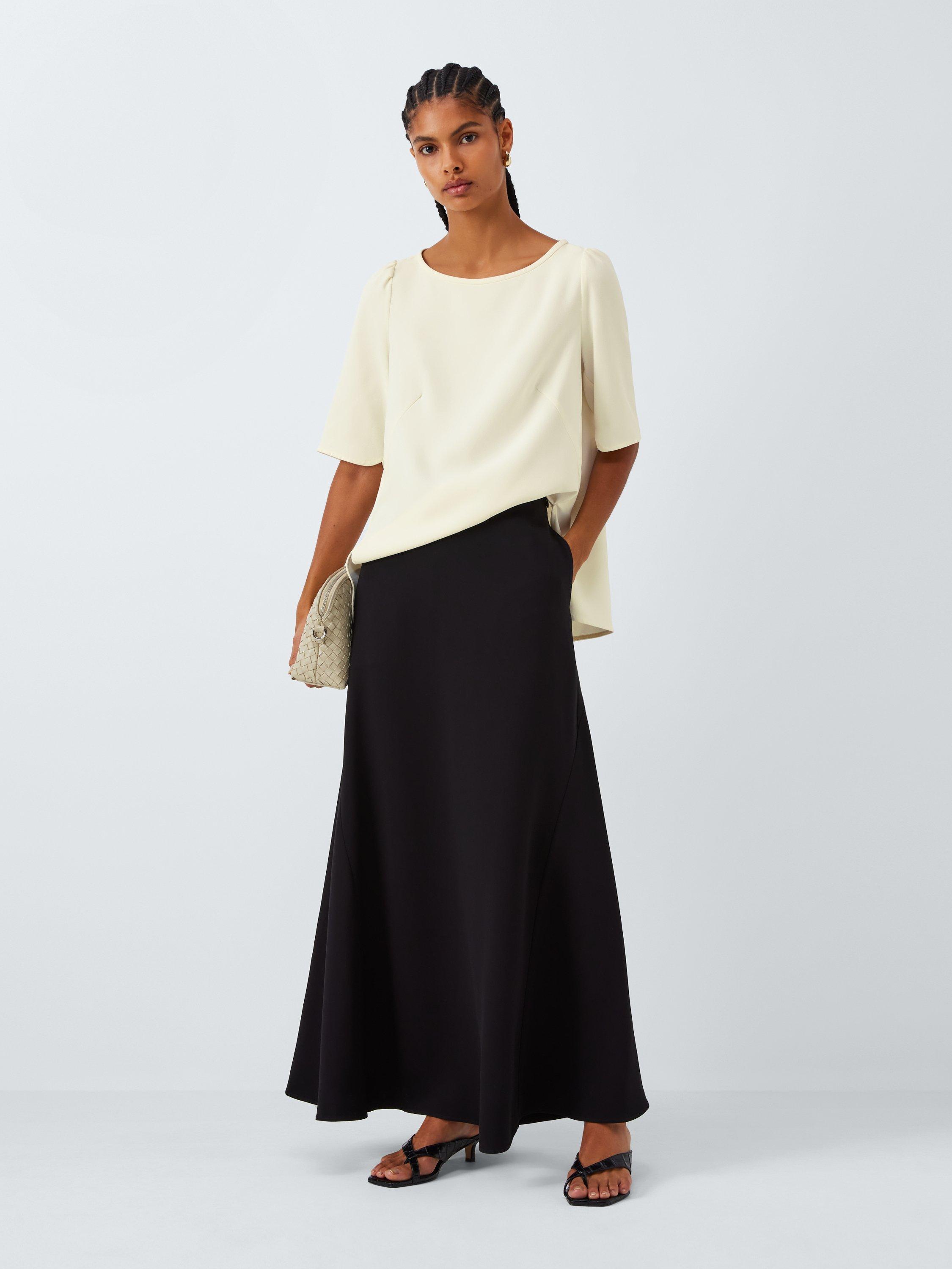 Product image 3 of 6, which shows Marella Vanessa Boat Neck Elbow Sleeve Top, Wool White, 6