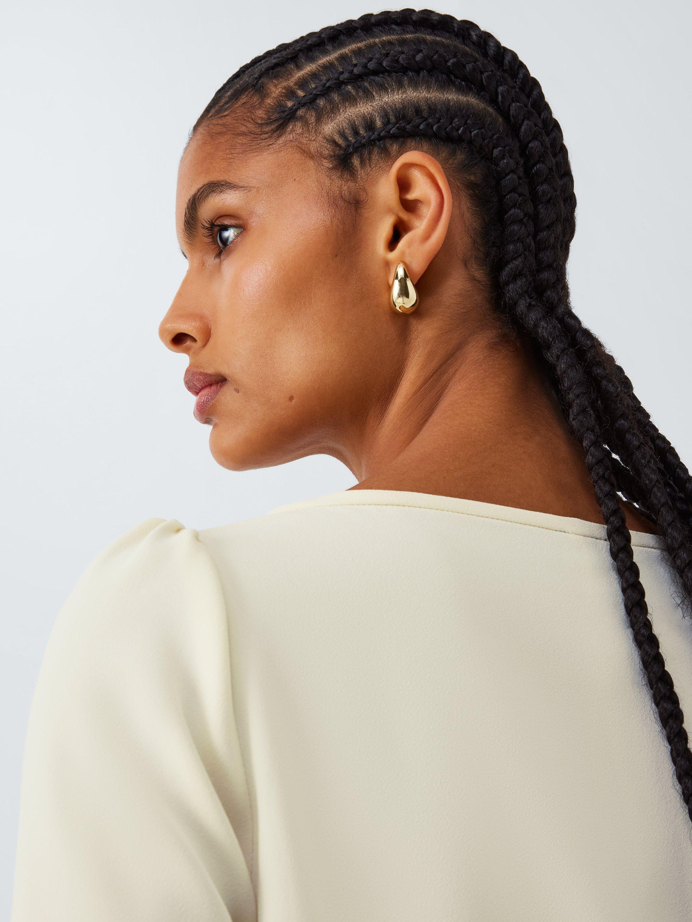 Product image 6 of 6, which shows Marella Vanessa Boat Neck Elbow Sleeve Top, Wool White, 6