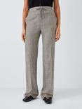 Marella Elodia Wide Leg Drawstring Trousers, Light Grey