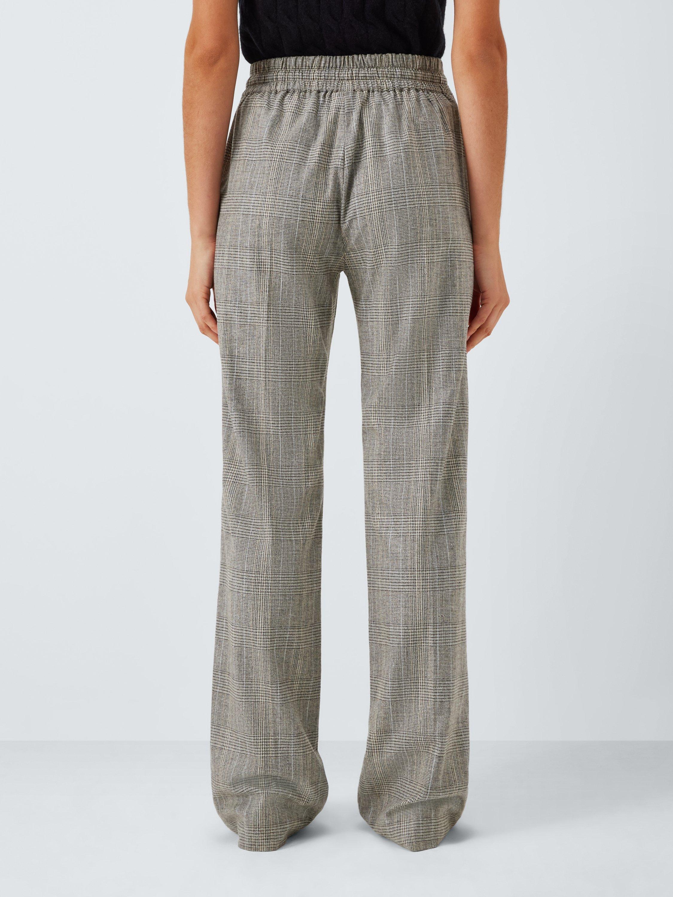 Product image 2 of 6, which shows Marella Elodia Wide Leg Drawstring Trousers, Light Grey, 10